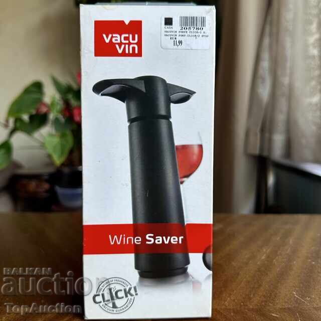 Вакуум помпа / тирбушон за вино Vacu Vin Wine Saver с 2 тапи