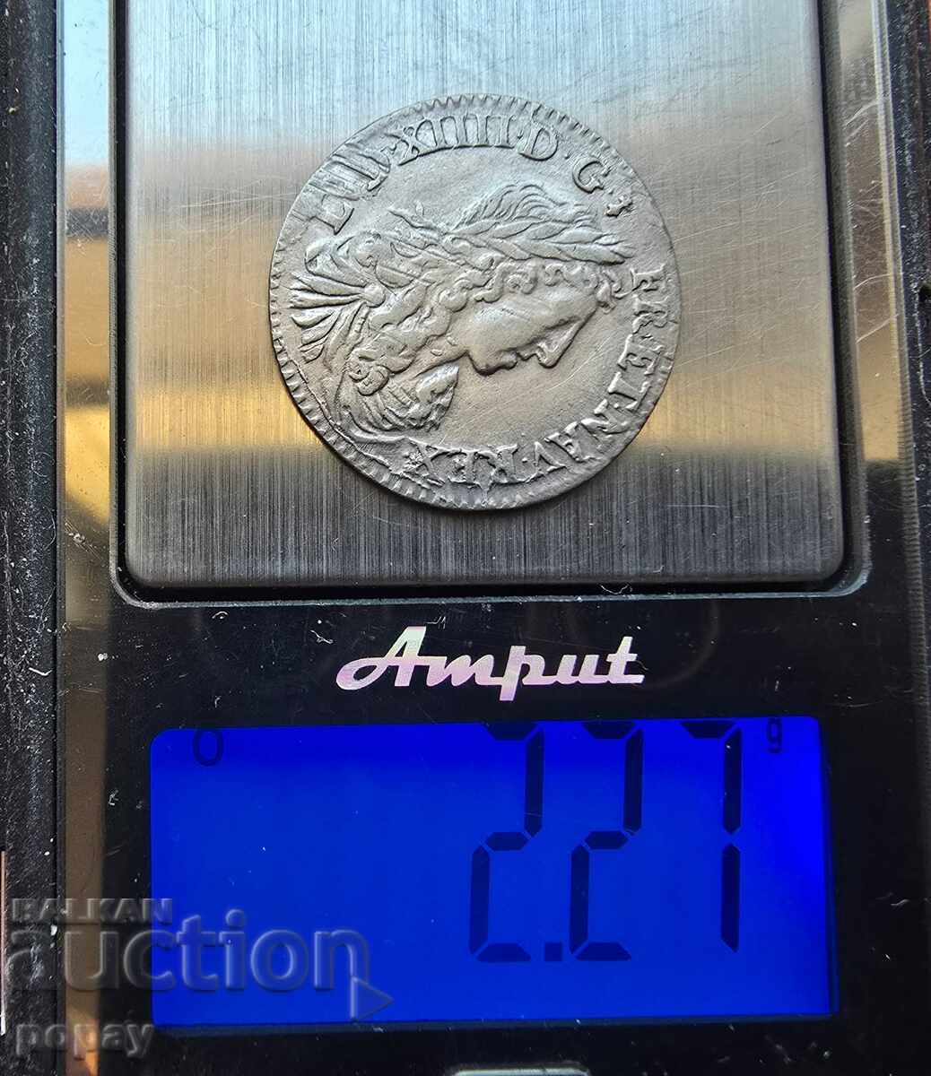 Auction  FRANCE. LOUIS XIV. 1643-1715. 1/12 ECU with juvenile bust. 1659