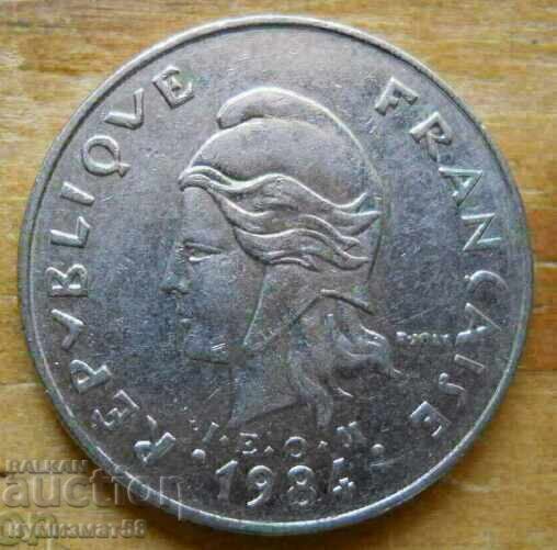 20 франка 1984 г  - Френска Полинезия с цена 3.45 €