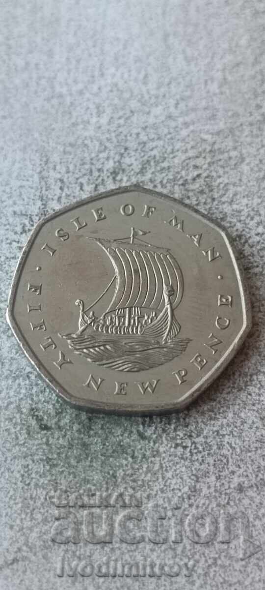 Isle of Man 50 pence 1975