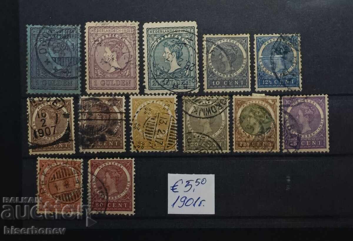 1901 Ολλανδικές Ανατολικές Ινδίες / Ολλανδία με φιλοτελικά αυτοκόλλητα 1901 Ολλανδικές Ανατολικές Ινδίες / Ολλανδία με φιλοτελικά αυτοκόλλητα