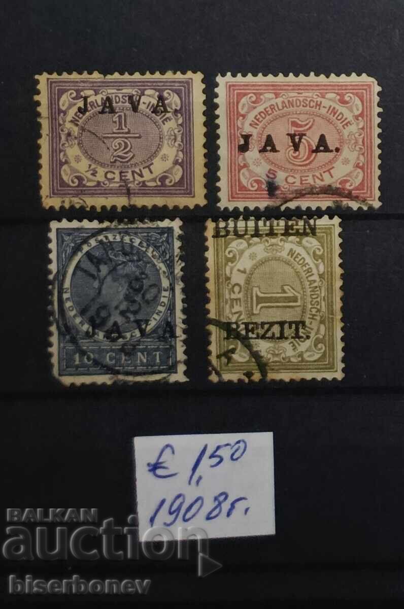 1908 Ολλανδικές Ανατολικές Ινδίες / Ολλανδία με φιλοτελικά αυτοκόλλητα 1908 Ολλανδικές Ανατολικές Ινδίες / Ολλανδία με φιλοτελικά αυτοκόλλητα