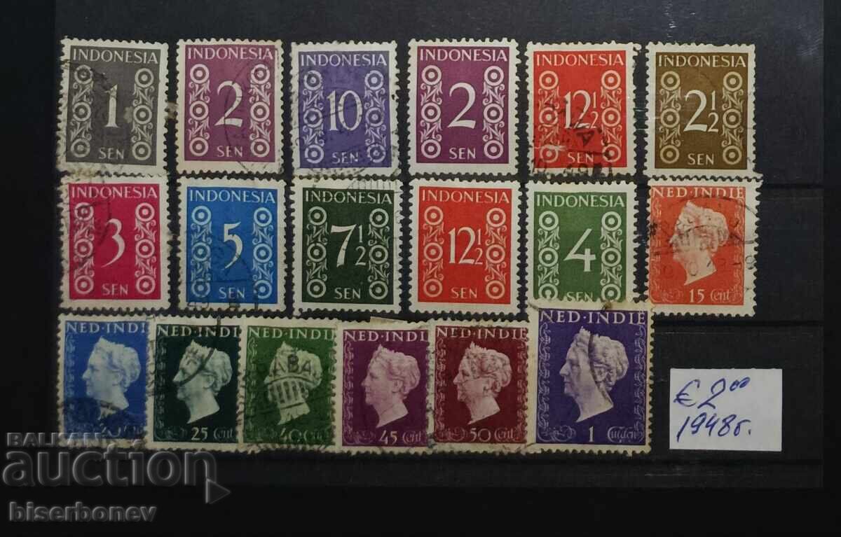 1948 Ολλανδικές Ανατολικές Ινδίες / Ολλανδία με φιλοτελικά αυτοκόλλητα 1948 Ολλανδικές Ανατολικές Ινδίες / Ολλανδία με φιλοτελικά αυτοκόλλητα