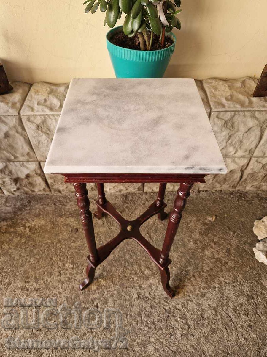 Unique antique French wooden side table with marble top with price € 177.00 | 346.18 BGN Unique antique French wooden side table with marble top with price € 177.00 | 346.18 BGN