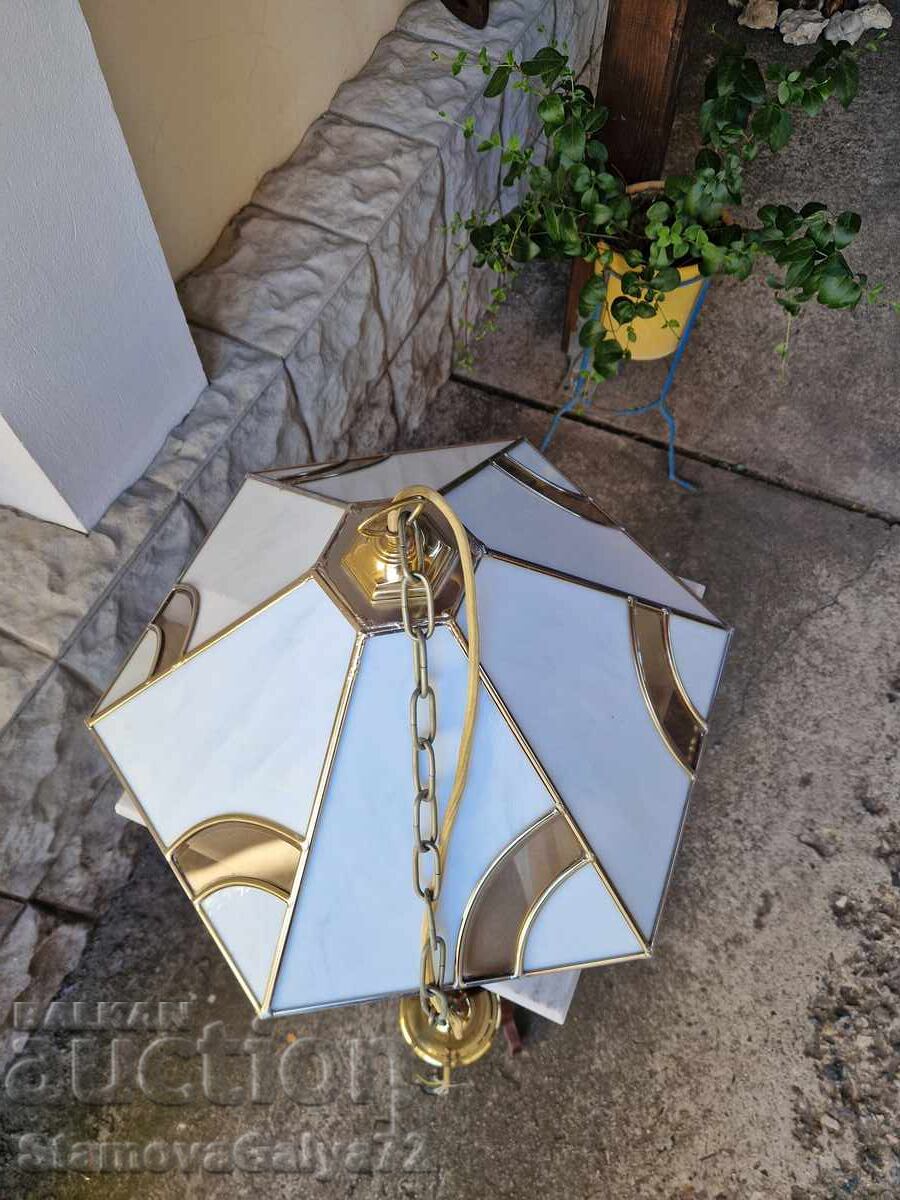 Great antique Tiffany style chandelier lamp - 5 Great antique Tiffany style chandelier lamp - 5
