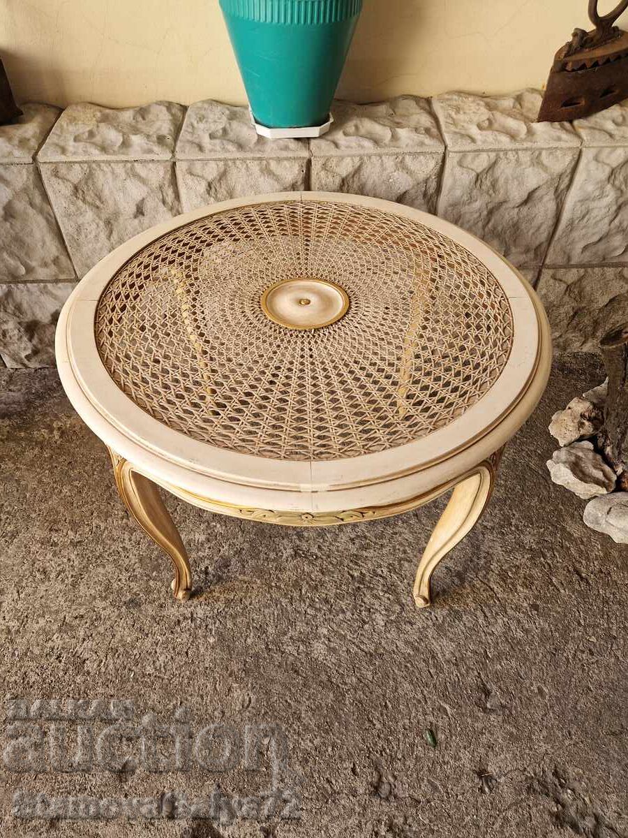 Superb antique wooden side table with rattan Louis XV with price € 188.00 | 367.70 BGN