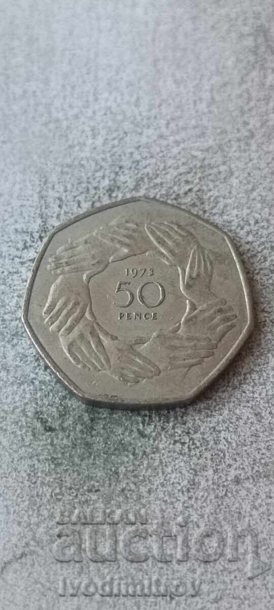 Великобритания 50 пенса 1973