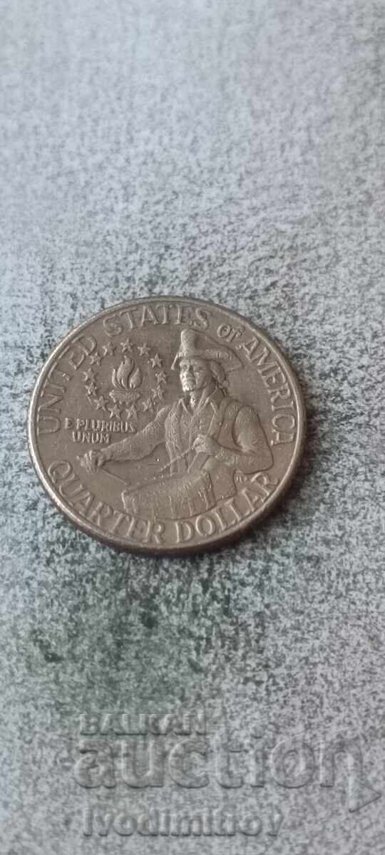 USA 25 cents 1976 200 Years of Independence