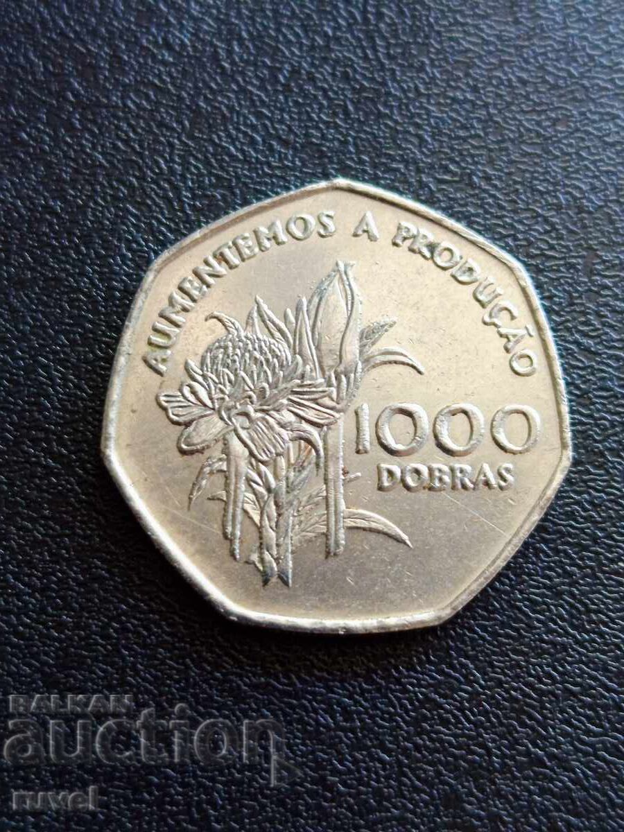 Σάο Τομέ και Πρίνσιπε, 1000 ντόμπρα 1997 με τιμή € 1.50 | 2.93 BGN