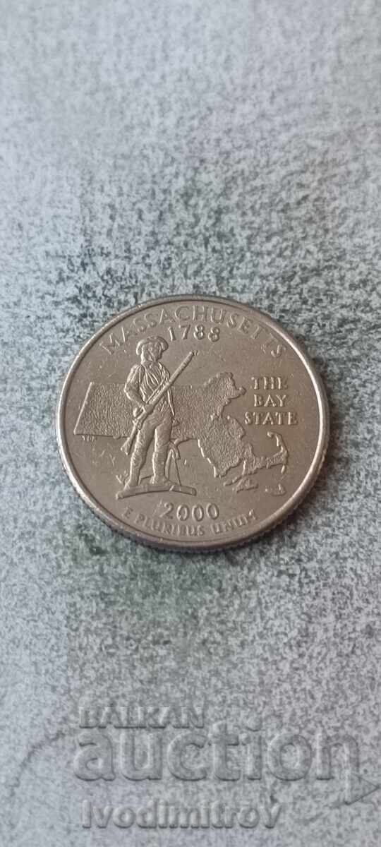 ΗΠΑ 25 σεντς 2000 P Μασαχουσέτη