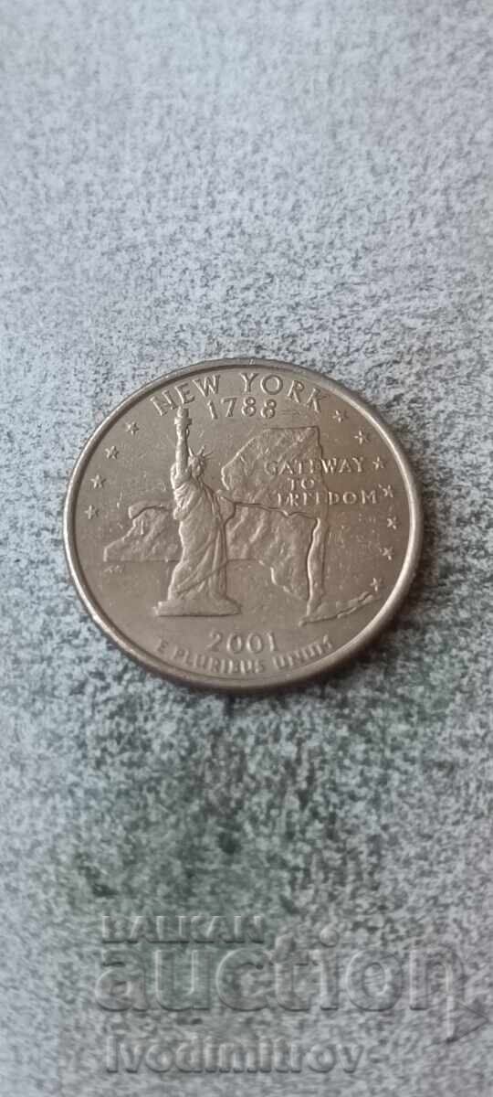 САЩ 25 цента 2001 P New York