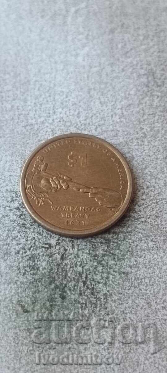 USA 1 Dollar 2011 D Wampanoag Treaty (1621) USA 1 Dollar 2011 D Wampanoag Treaty (1621)