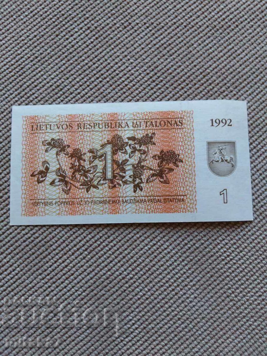 1 κουπόνι 1992, Λιθουανία