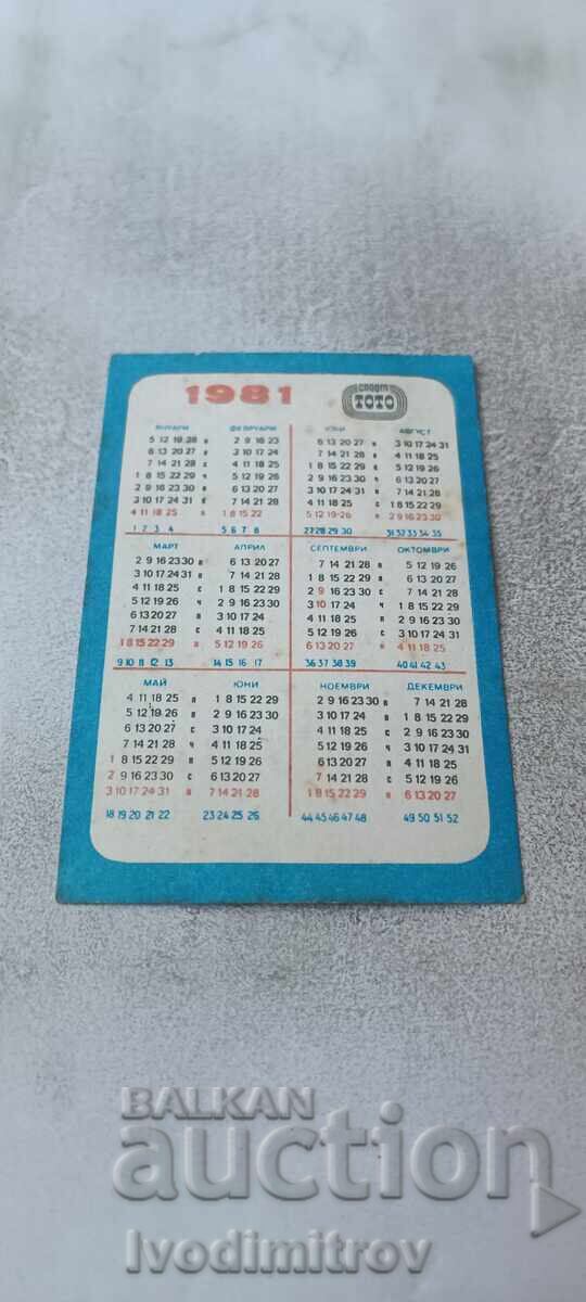 Calendar CSKA September flag 1981 with price € 1.86 | 3.64 BGN