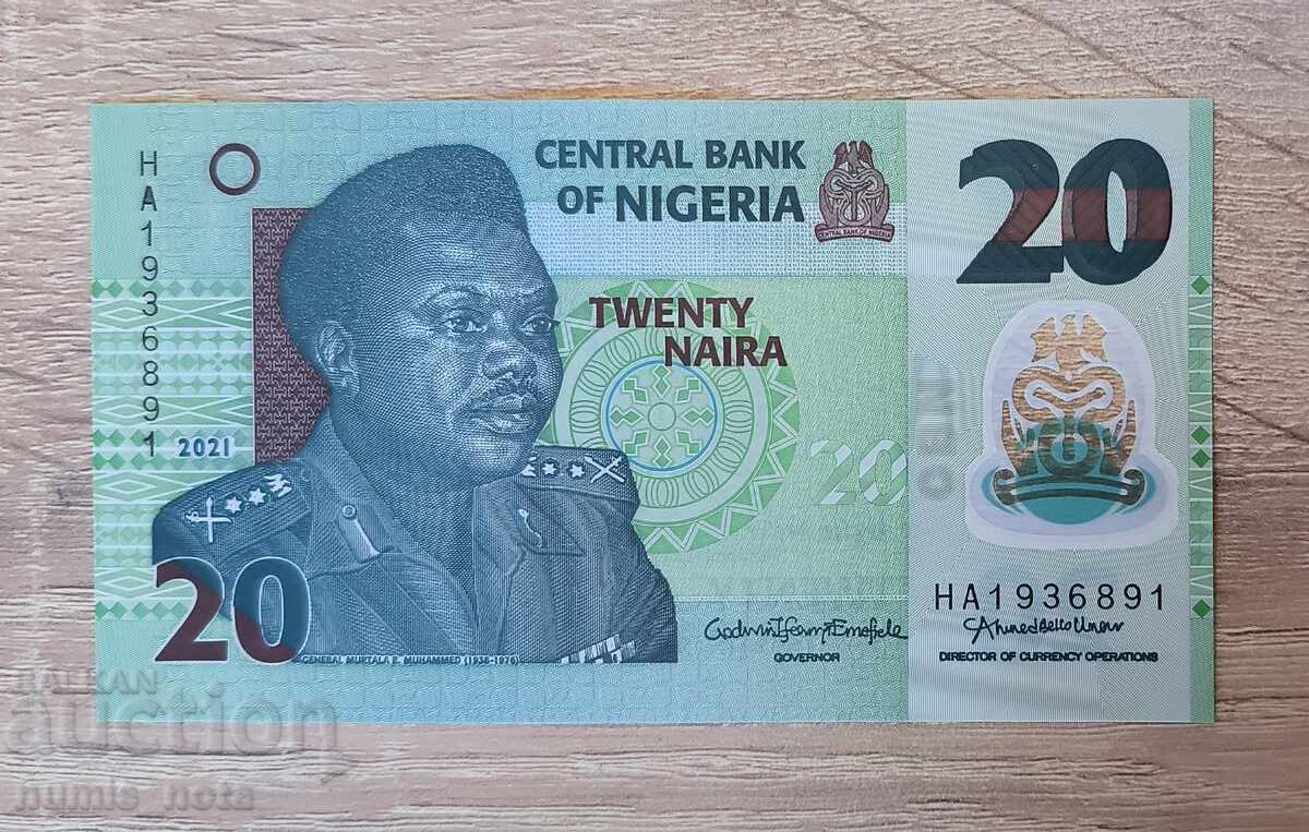 Nigeria 20 Naira 2021 UNC