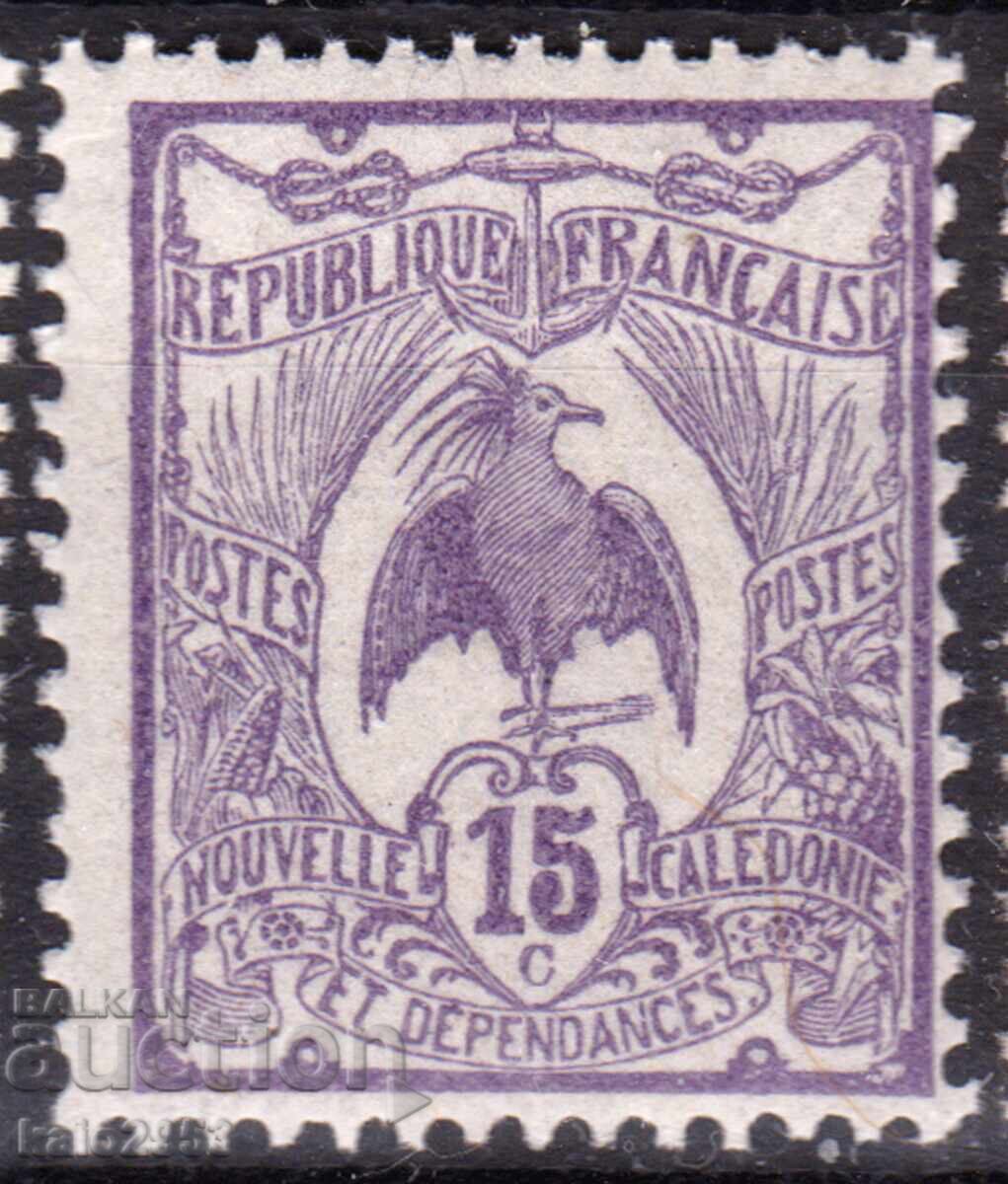 Noua Caledonie-1905-Emisiune curentă-KAGU-pasăre locală, MNH