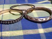 old silver-plated bracelets