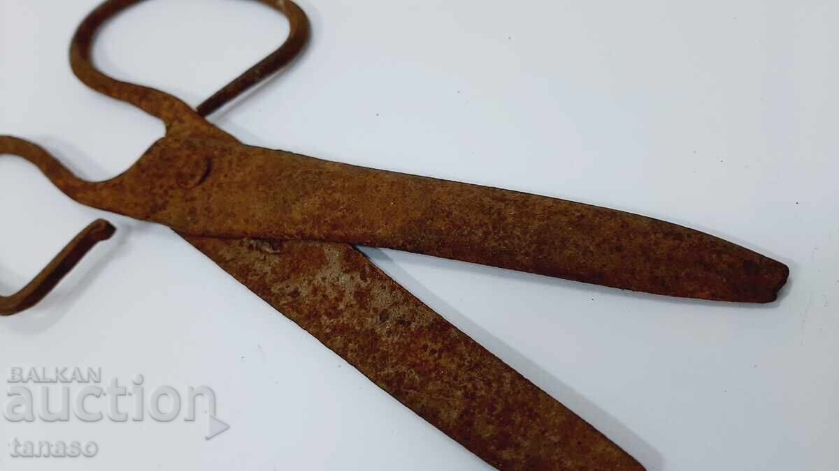 Δημοπρασία Χειροποίητα σφυρήλατα αντίκες σιδερένια ψαλίδια 23 cm