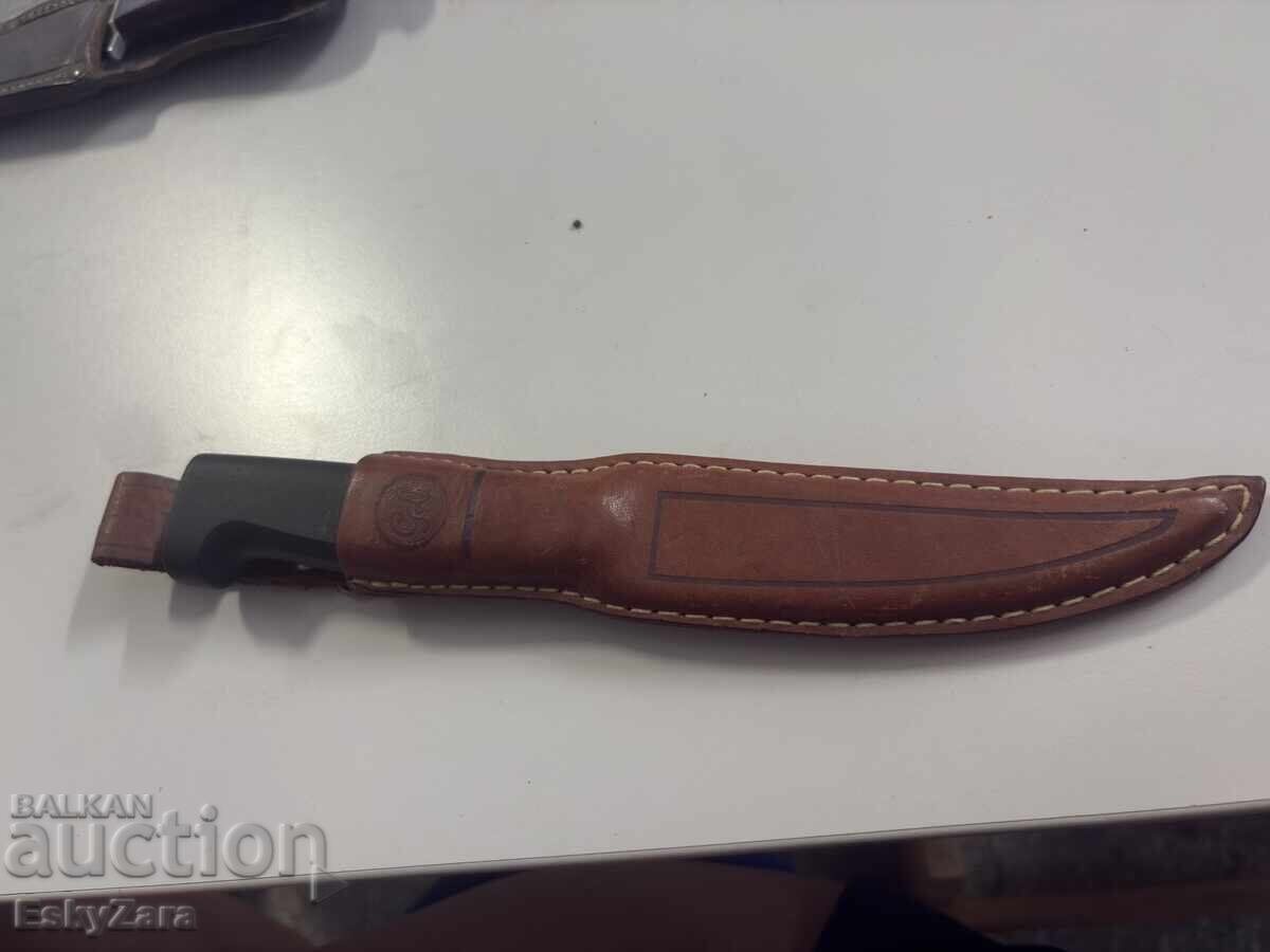 Vintage Finnish knife FISKARS Finland Stainless with leather sheath