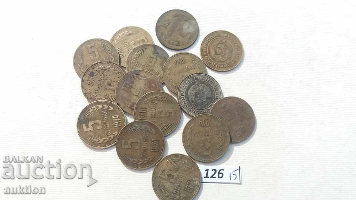 5 stotinki 1974 - 15 bucăți cu preț € 2.99 | 5.85 BGN 5 stotinki 1974 - 15 bucăți cu preț € 2.99 | 5.85 BGN