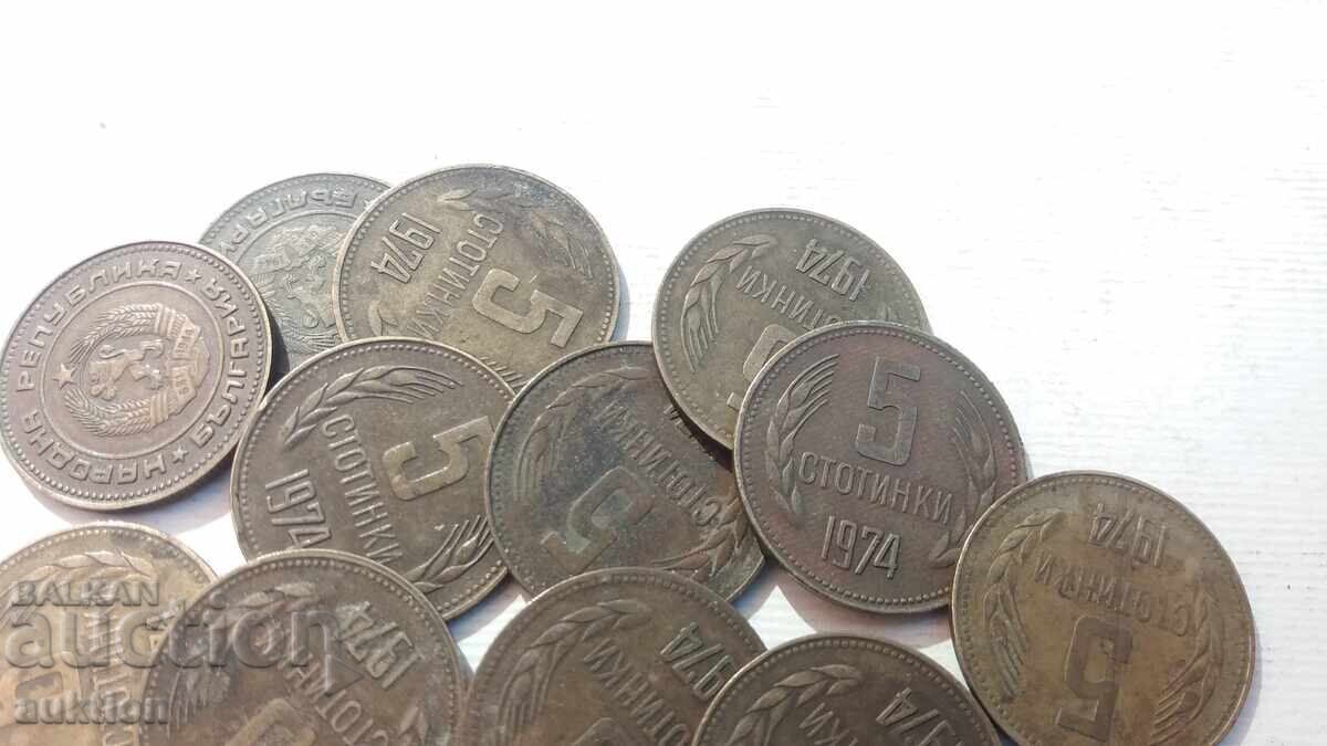 Livrarea 5 stotinki 1974 - 14 bucăți Livrarea 5 stotinki 1974 - 14 bucăți