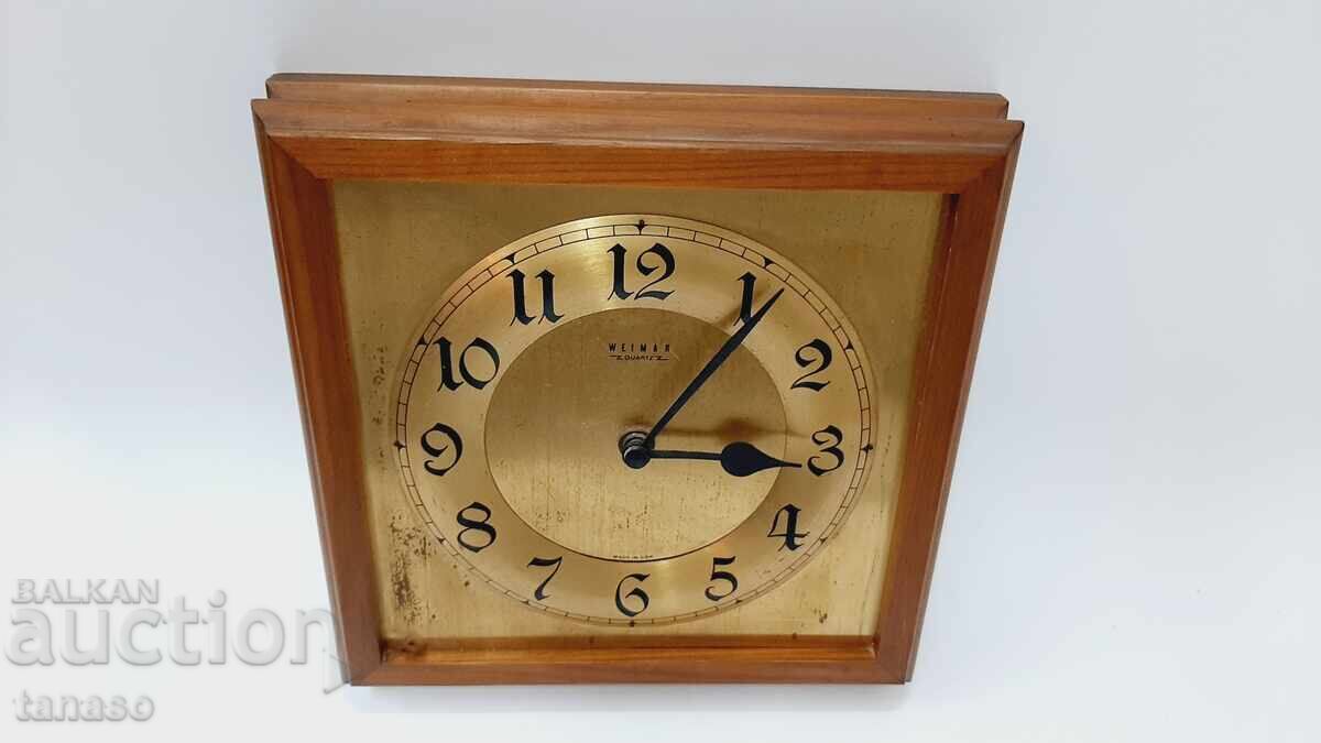 Vintage wall clock Weimar – quartz – GDR – 23×23×4.5 cm with price € 24.00 | 46.94 BGN