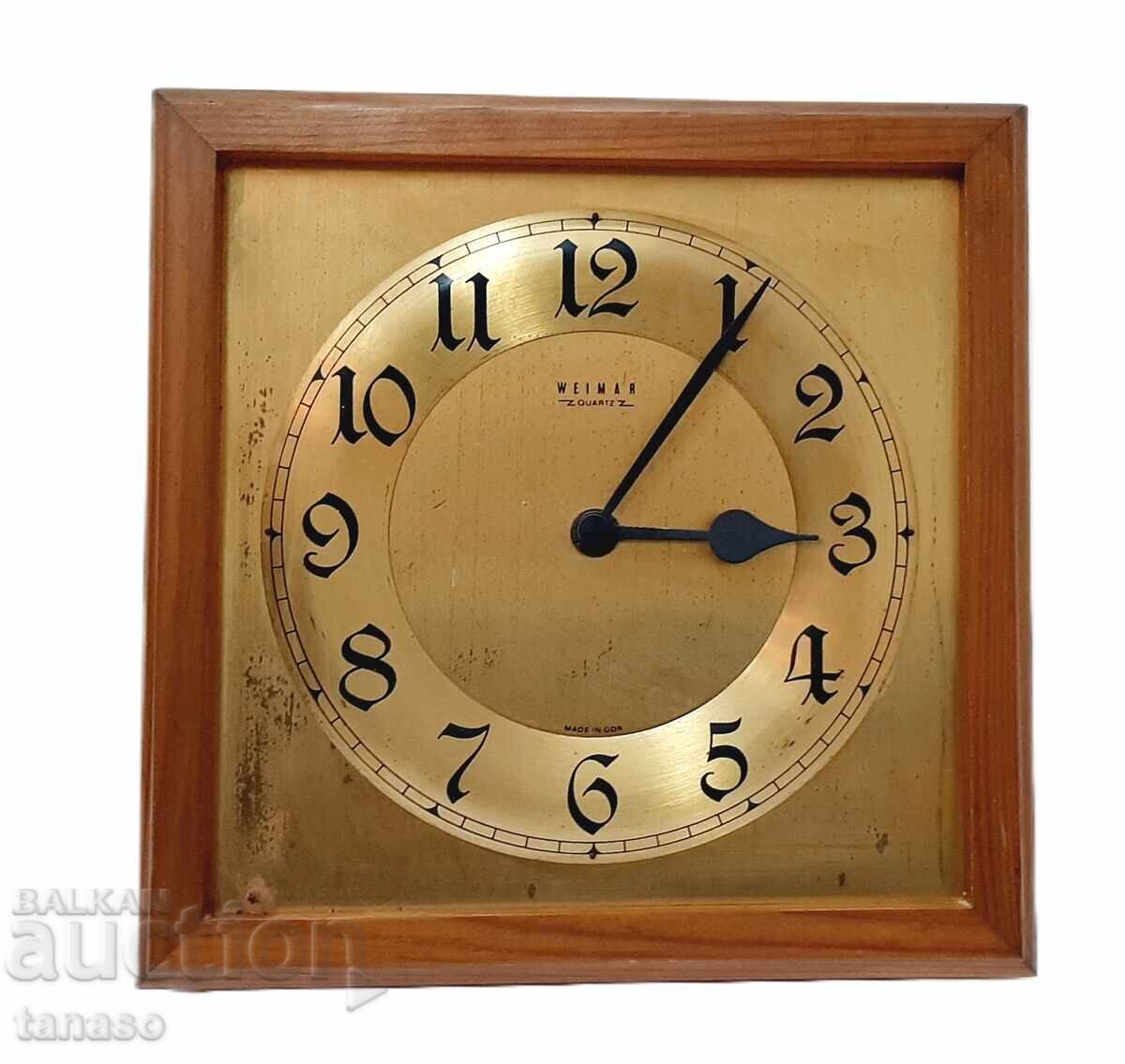 Vintage wall clock Weimar – quartz – GDR – 23×23×4.5 cm
