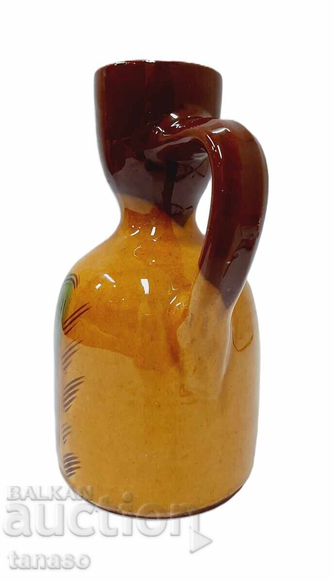 Old glazed ceramic pitcher, 18 cm, like new - 5