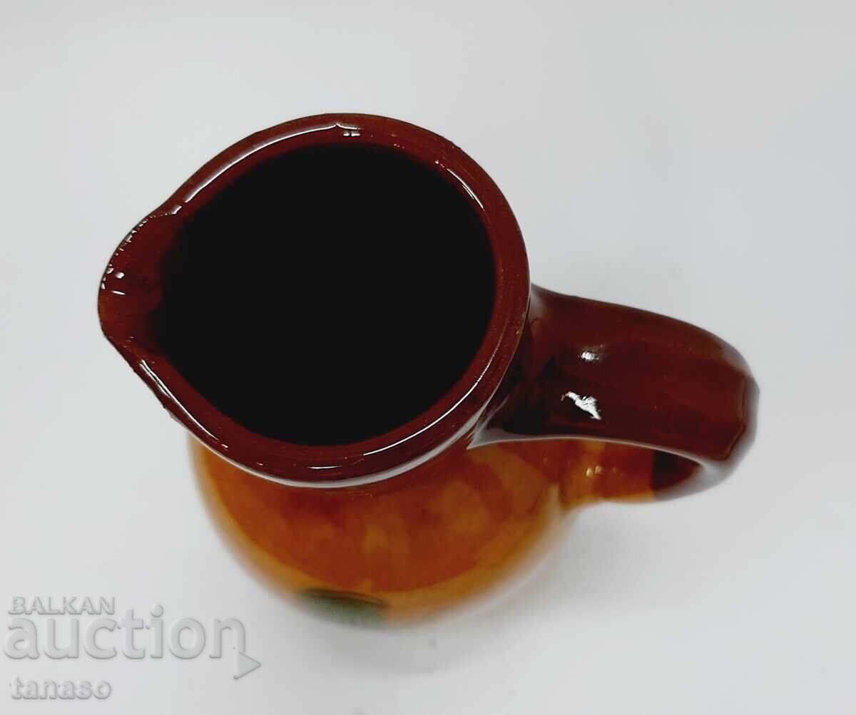 Old glazed ceramic pitcher, 18 cm, like new - 6