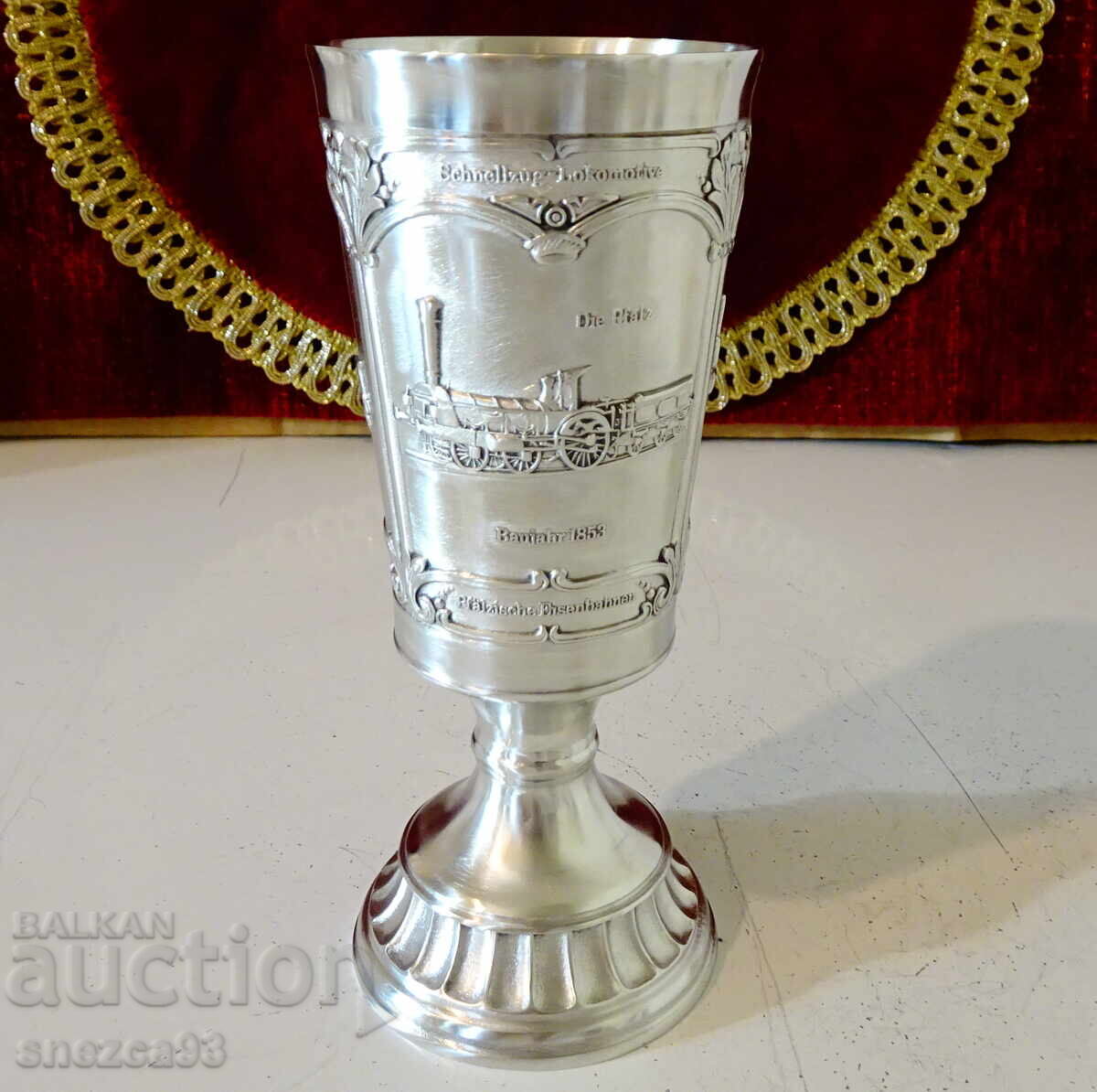 Delivery of Pewter wine goblet Locomotive, Train 1906-1914