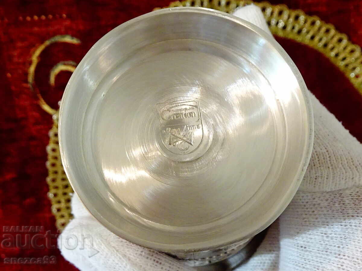 Pewter wine goblet Castle, Fortress - 5