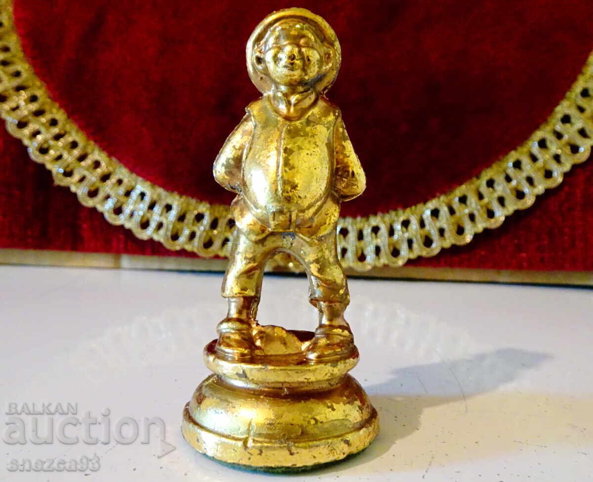 Figurină din cositor Sancho Panza, placată cu aur