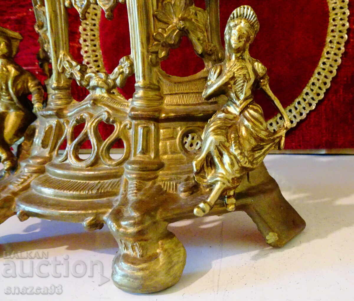 Mechanical bronze clock, mantel clock - 5