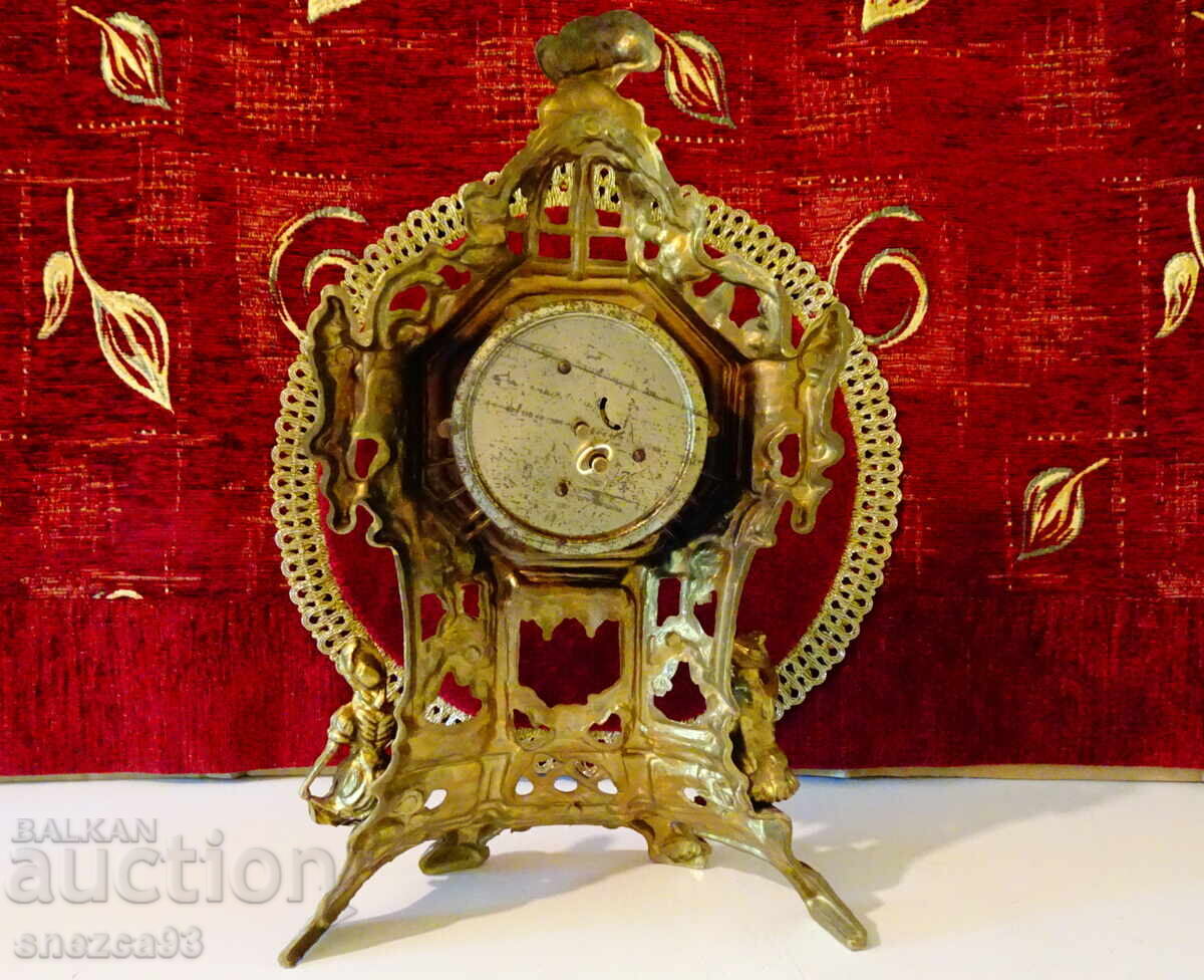 Mechanical bronze clock, mantel clock - 7
