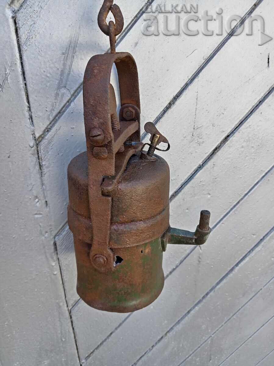 Delivery of antique Carbide miner's lamp lantern