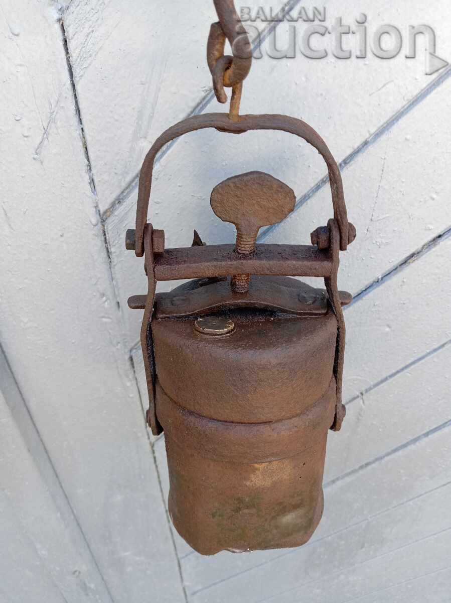antique Carbide miner's lamp lantern - 6