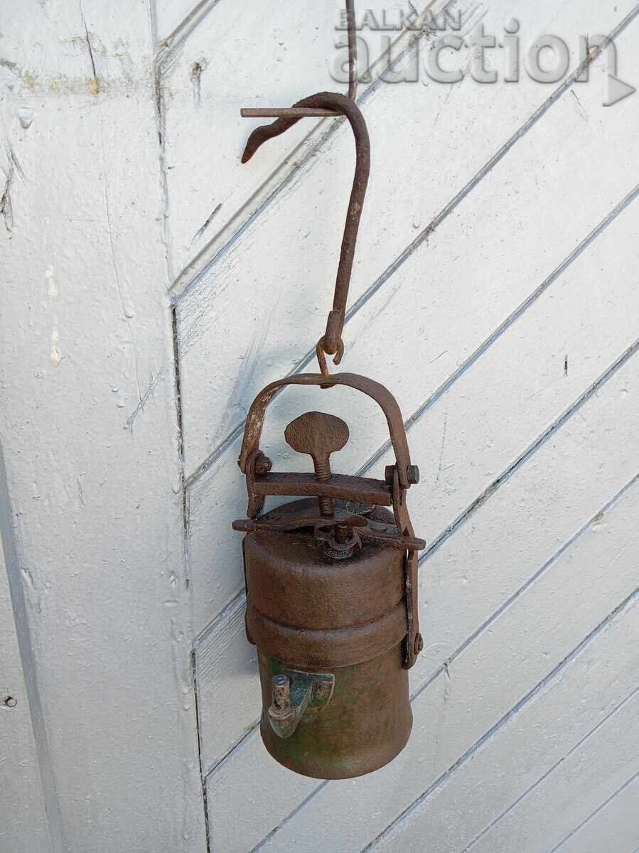 antique Carbide miner's lamp lantern