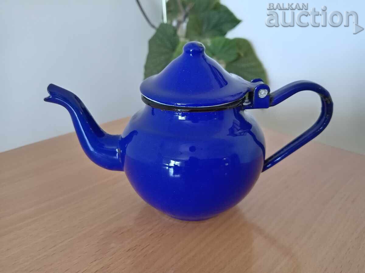 mini blue enamel teapot 60s vintage retro with price € 15.00 | 29.34 BGN
