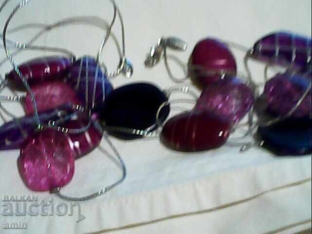 Delivery of 2 pcs delicate natural stone necklaces