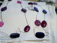 2 pcs delicate natural stone necklaces