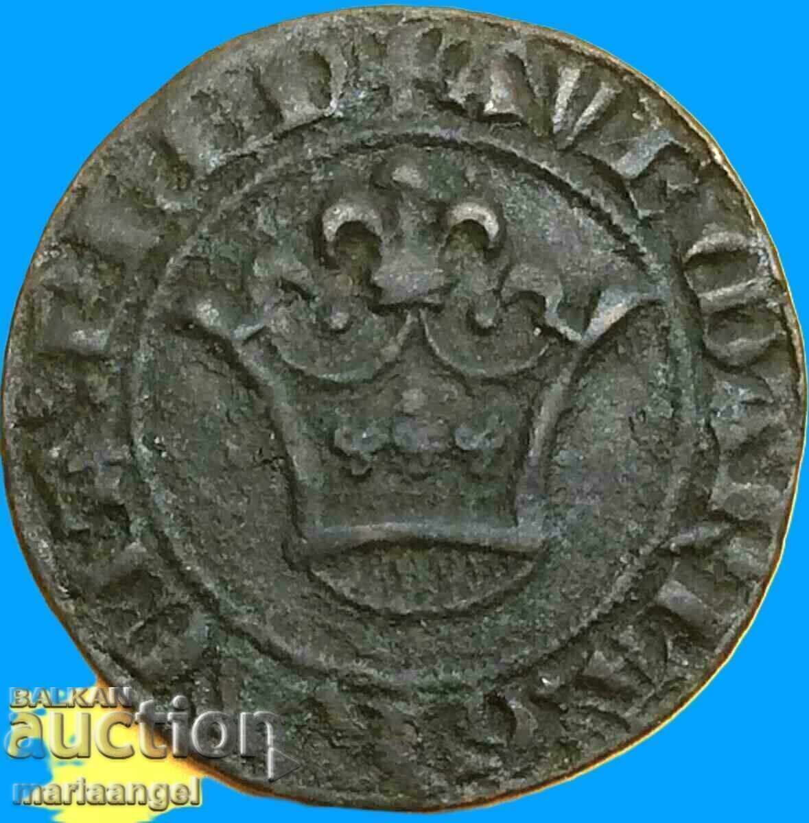 Auction France Charles VI Couter Token "double tournois" - quite rare Auction France Charles VI Couter Token "double tournois" - quite rare