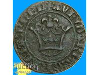 France Charles VI Couter Token "double tournois" - quite rare