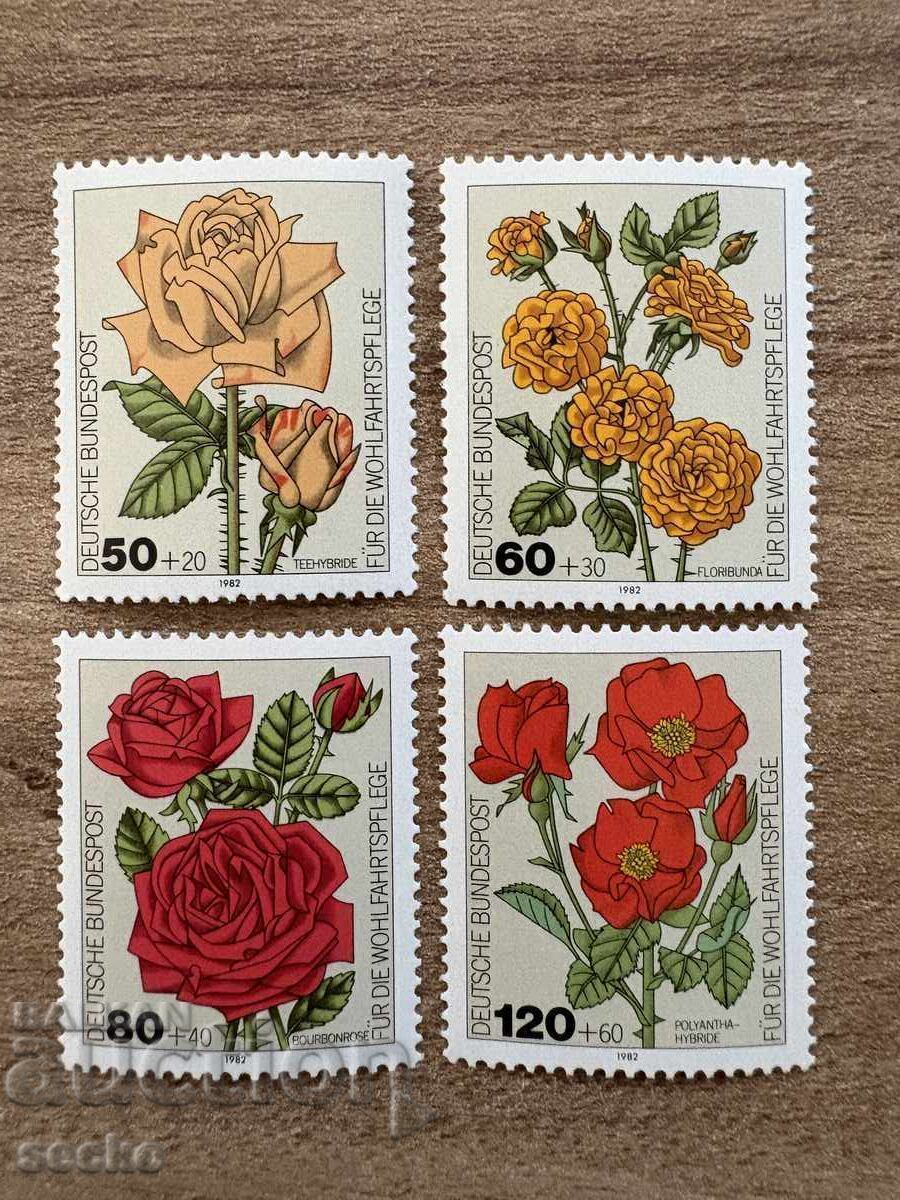 West Germany - Charity Stamps - Roses (1982) MNH