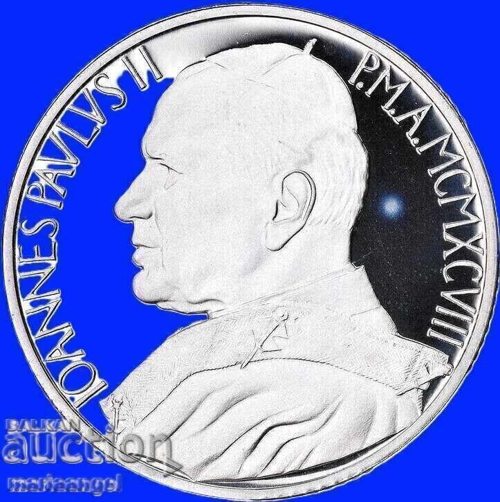 10000 Лири 1998 Ватикан PROOF UNC капсула сребро с цена € 64.00 | 125.17 лв.