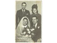 1940 VINTAGE PHOTO SOFIA THE BRIDE AND GROOM AND THE BEST MAN ZH961