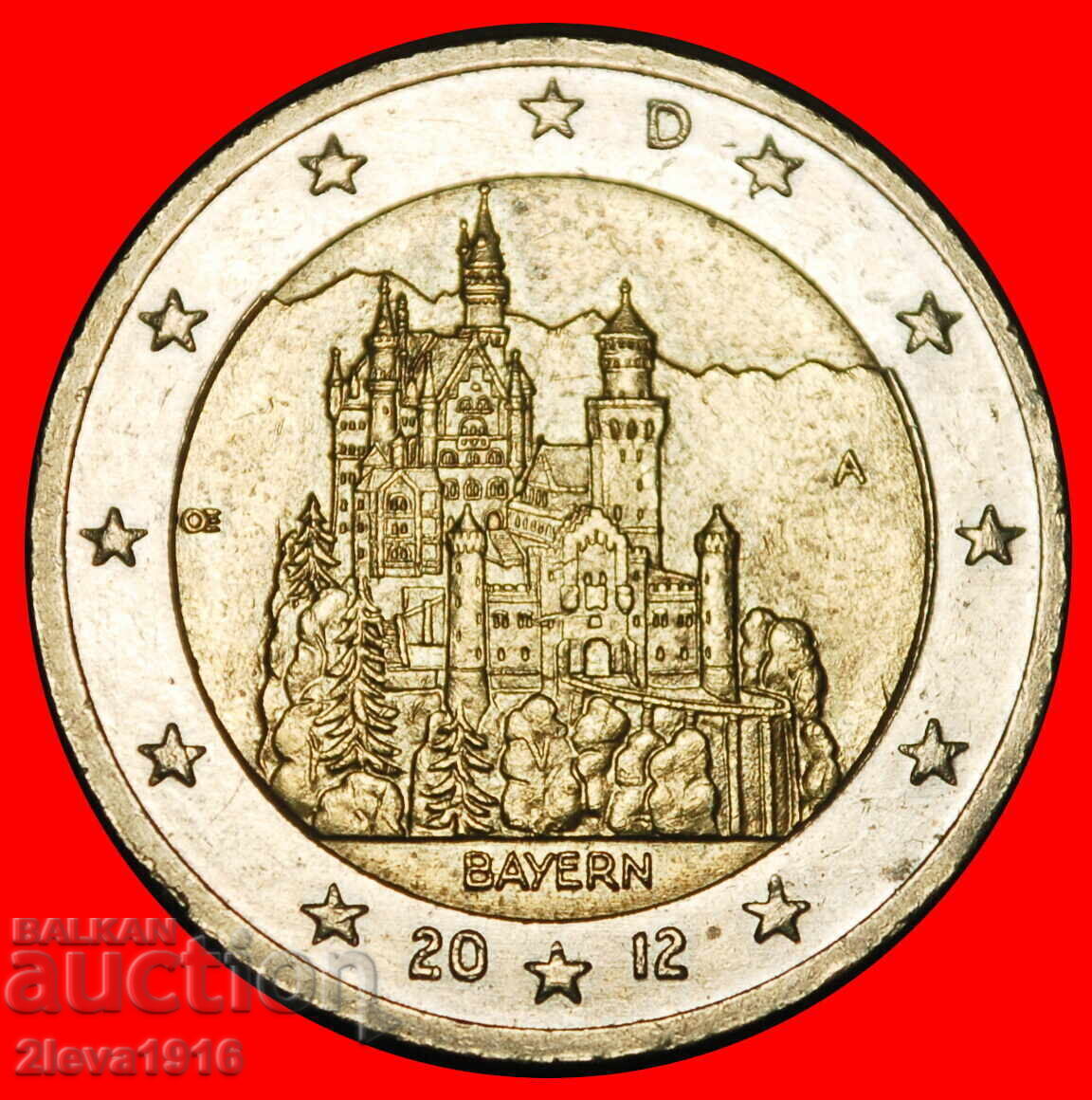 ★ BAVARIA: GERMANY ★ 2 EUROS 2012A! NON-PHALLIC 2007-2026
