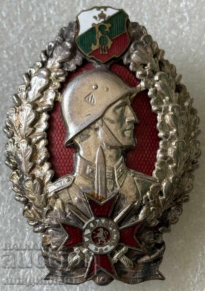 Regatul BULGARIA insignă de piept a Infanteriei cu coroană argintată