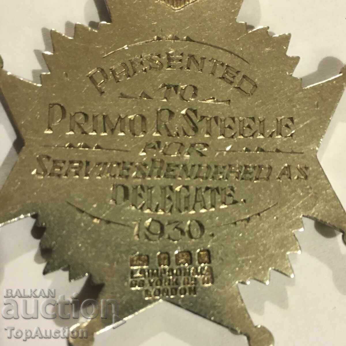 Доставка на Масонски RAOB медал 1930 Primo Delegate сребро