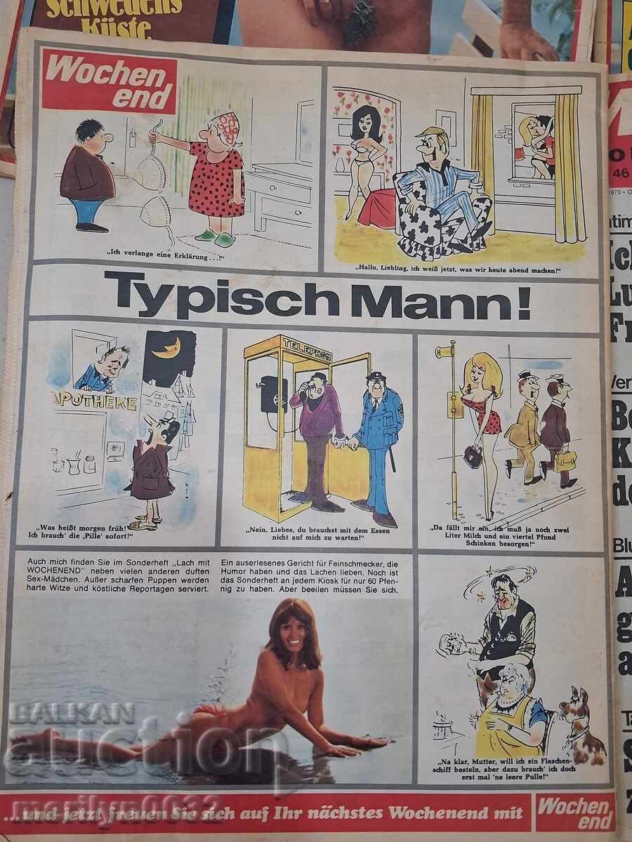 6 pieces of VOCHEN END SEXY magazines FRG Vintage - 6