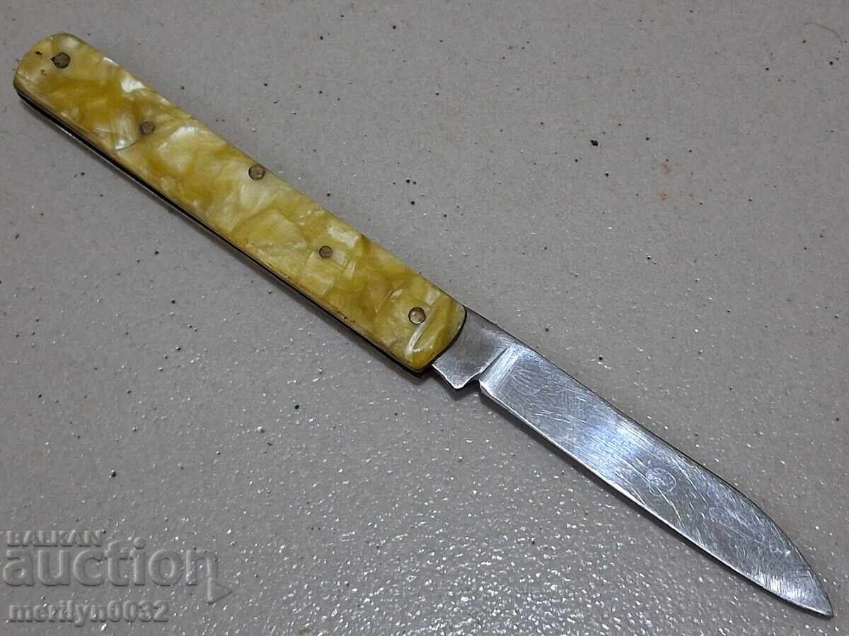 Vintage socialist sickle and hammer Veliko Tarnovo knife - 6